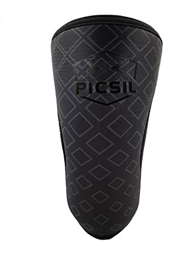 PicSil Rodillera Deportiva Neopreno 7mm- Compresión Cinta rotuliana Faja para Pierna o Faja Tubular para Hombres y Mujeres Fitness y Cross Training Evita Lesiones (Black&Square; Extra Large)