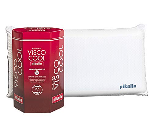 PIKOLIN, Almohada viscoelástica Premium de 70 cm, firmeza Media, refrescante tecnología Cool Space, desenfundable, Visco Cool