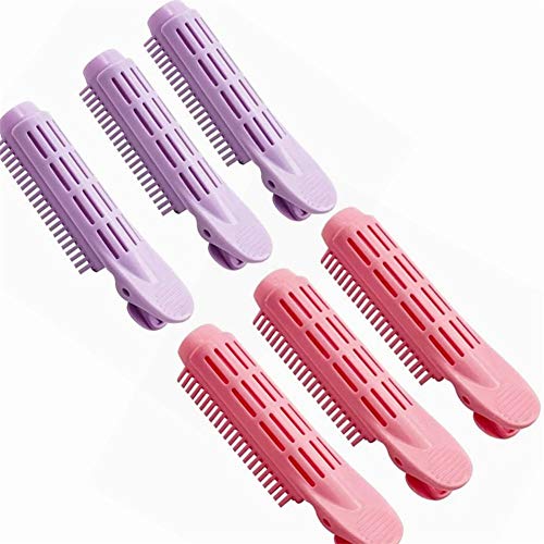 Pinza para la raíz del cabello para dar volumen, pinza para rizar el cabello con volumen de la raíz, herramienta para peinar el cabello rizado naturalmente esponjoso 3Pink+3Purple