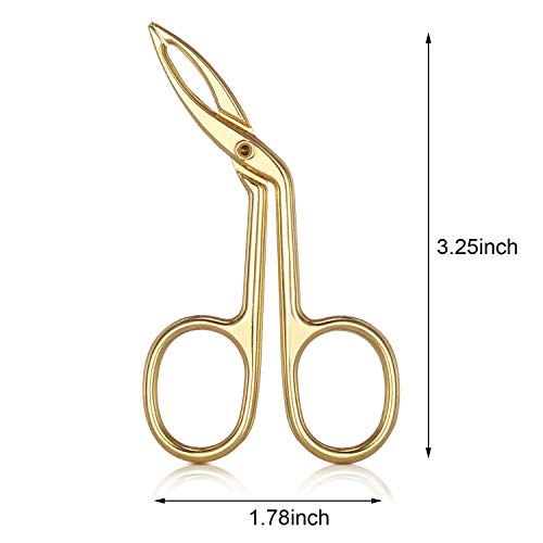 Pinzas de Ceja, Pinzas de Ceja Plata, Clip Pinzas de Punta Recta de Cejas con Forma de Tijera, Pinzas de Punta Plana para Depilar Pelo, Ceja Hairgripping Punta Recta(Chapado en Oro, 3 Paquetes)