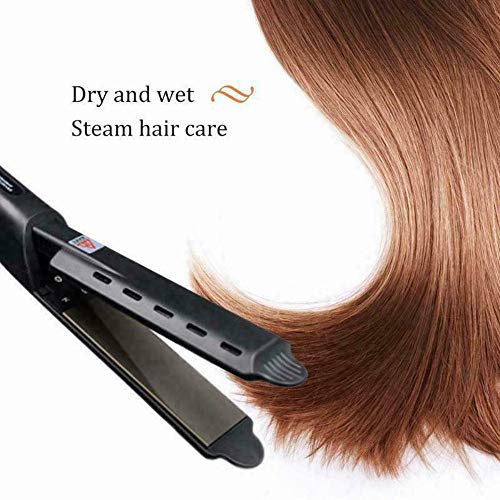 Plancha de pelo de hierro plano iónico de turmalina de cerámica, planeador de salón profesional, planchas de vapor para alisar y rizar el cabello (Plancha de pelo)