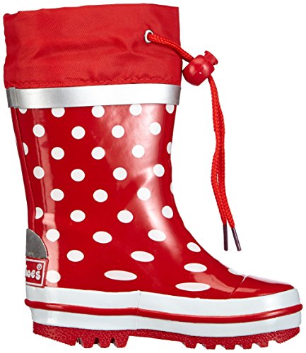 Playshoes Bota de Agua Puntos Motivo, Botas de Goma de Caucho Natural para Niñas, Rojo (Rot 8), 22/23 EU