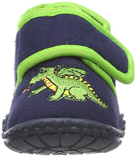 Playshoes Zapatillas Dragón, Pantuflas para Niños, Azul (Marine 11), 24/25 EU