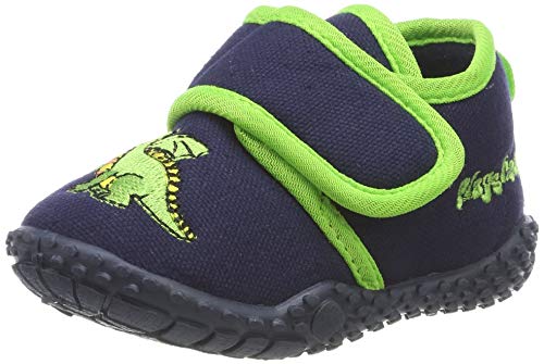 Playshoes Zapatillas Dragón, Pantuflas para Niños, Azul (Marine 11), 24/25 EU