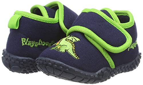 Playshoes Zapatillas Dragón, Pantuflas para Niños, Azul (Marine 11), 24/25 EU