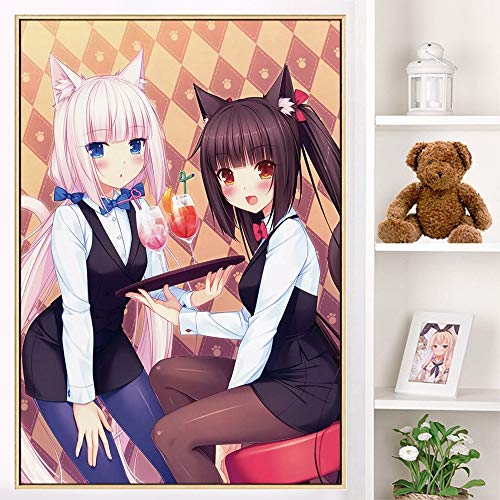 PLjVU Escuela de útiles Escolares Halloween-Anime japonés Vainilla Lindo Cosplay Pintura Impresa en Lienzo Cuadros para habitación de niños decoración del hogar-Sin marco60X90cm