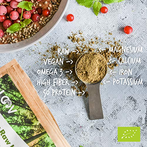 Polvo de proteína de cáñamo cruda orgánica, 1kg, 50% de proteína, sin tratamiento térmico, conserva todos los nutrientes, sabor a nuez, cultivado en clima nórdico, polvo de proteína vegana, no es OGM