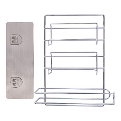 Portarrollos de Cocina - (32H x 7,8W x 23D cm) 3 en 1 Montura Pared Autoadhesivo Portarrollos de Cocina con Estante - Soporte Papel de Aluminio - Dispensador de papel