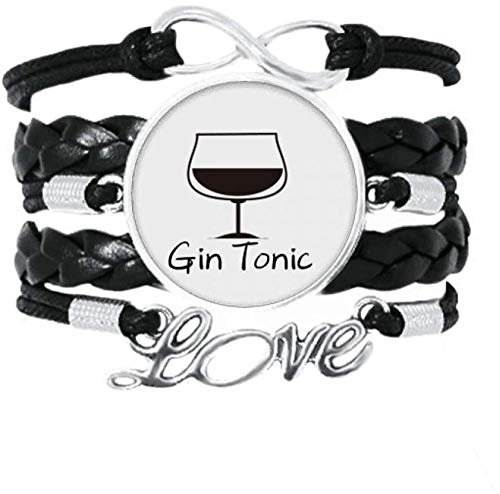 PQGHJ Esquema de la Pulsera de Gin Tonic, Accesorio de Amor, Pulsera de Cuerda Trenzada de Cuero, Regalos de Regalo para Mujeres