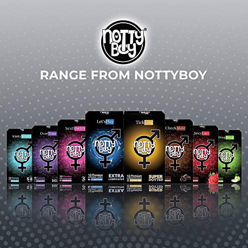 Preservativos Notty Boy – Paquete de 2000 – Condones lubricados de látex de larga duración, acanalados, punteados y ultradelgados