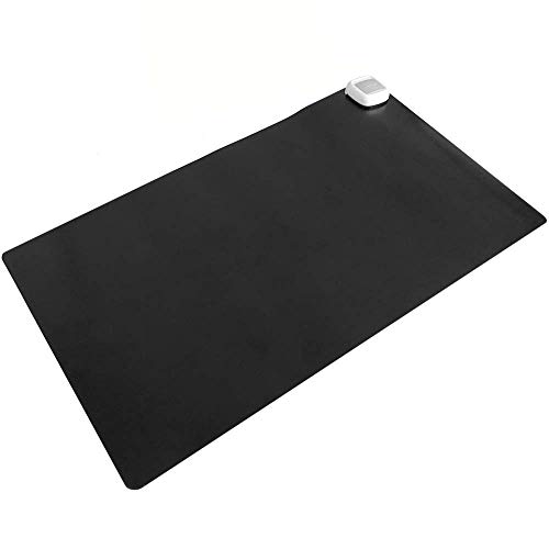 PrimeMatik - Alfombra y Superficie térmico con calefacción para Escritorio Suelo y pies de 60 x 36 cm 65W Negro