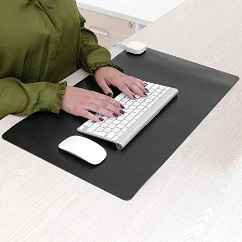 PrimeMatik - Alfombra y Superficie térmico con calefacción para Escritorio Suelo y pies de 60 x 36 cm 85W Negro