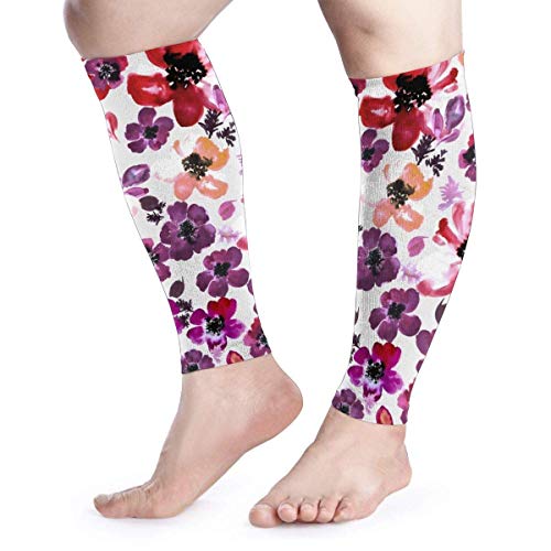 Printing Calf Compression Sleeve - Leg Compression Socks for Shin Splint Calf Pain Relief Fit for Men Women and Runners