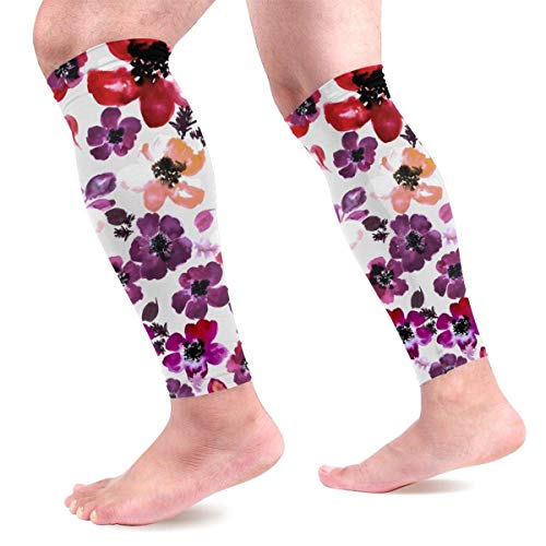 Printing Calf Compression Sleeve - Leg Compression Socks for Shin Splint Calf Pain Relief Fit for Men Women and Runners