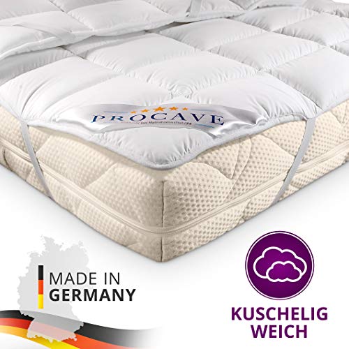 PROCAVE Micro Confort Protector colchón en Varios tamaños, Made in Germany, Funda colchón de Microfibra y poliéster, Soft Touch, Válido para Camas de Agua y Box Spring, 140x200 cm