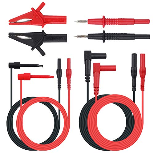 Proster Multímetro Puntas de Prueba 8-Pieces Electrónico Profesional Multímetro Cable de Prueba Kit de Accesorios Incluye Extensiones de Plomo Prueba Sondas Mini Ganchos Alligator Clips