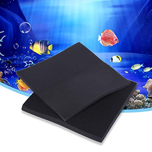 Pssopp Hoja de Filtro de Espuma impregnada de carbón Activado Acuario Reutilizable Tanque de Peces Filtro bioquímico Filtración de Espuma Almohadilla de Esponja(50 * 50 * 2cm)