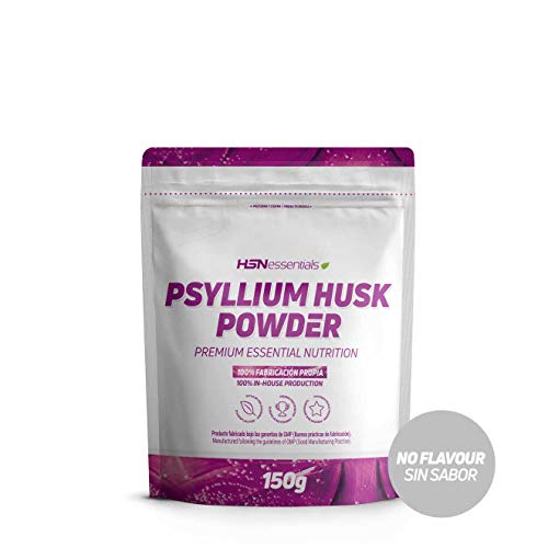 Psyllium Husk de HSN | Cáscara de Plántago | Fuente de Fibra Soluble, Combate el Estreñimiento, Mejora el Tránsito Intestinal | Vegano, Sin Gluten, Sin Lactosa, En Polvo, Sabor Natural, 150 gr