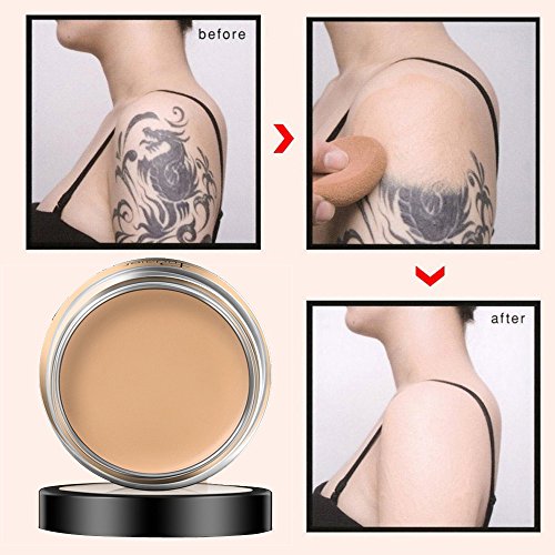 Pudaier Corrector de Ojeras Maquillaje base Mate Resistente al agua Concealer en crema Cobertura Total Líquida Tono Corrector de Imperfecciones Liquidos Maquillaje facial Cremas correctoras (02#)