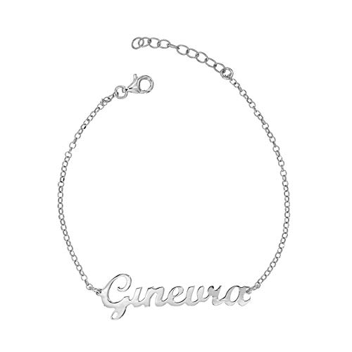 pulsera con nombre ginebra de Plata 925 ajustable