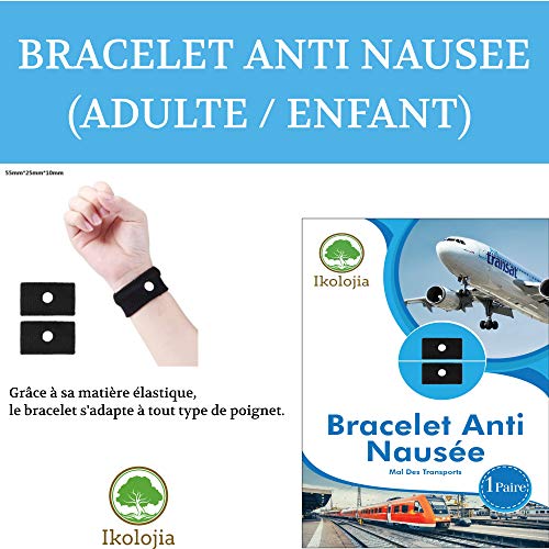 Pulsera de acupresión para adultos y niños (1 par) | Anti-Nausea | Eficaz y sin efectos secundarios I Instrucciones en línea en español incluidas