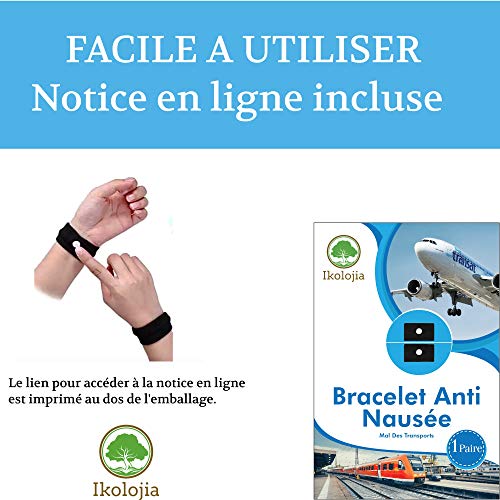 Pulsera de acupresión para adultos y niños (1 par) | Anti-Nausea | Eficaz y sin efectos secundarios I Instrucciones en línea en español incluidas