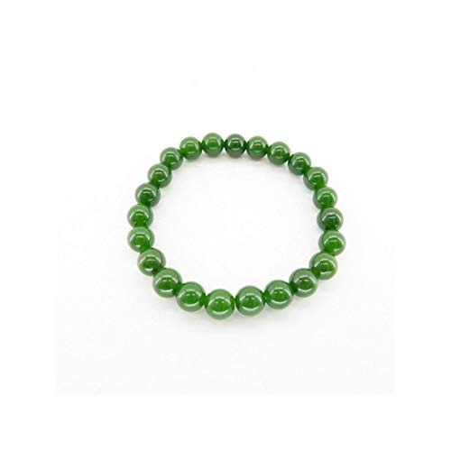 Pulsera de Jade Nefrita Bola Lisa 8mm Minerales y Cristales, Belleza energética, Meditacion, Amuletos Espirituales