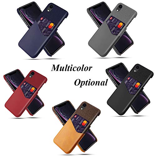 QfireQ Funda Billetera para iPhone XR Delgado PU Tela Cuero Titular de La Tarjeta de Crédito Funda Protector,Gris,for iPhone XR