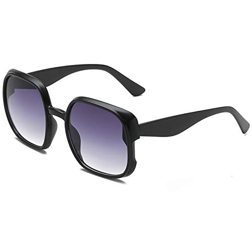 QINGZHOU Gafas De Sol,Gafas De Sol Cuadradas Grandes Retro Para Hombres Y Mujeres, Gafas De Sol Graduadas De Tendencia, Gafas De Cara Redonda, Marco Floral Gris Degradado