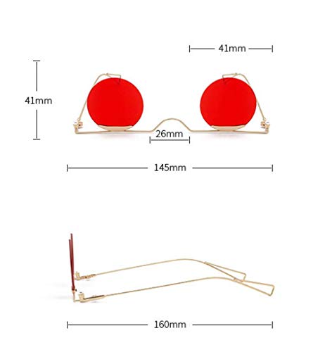 QINGZHOU Gafas De Sol,Tendencia De La Moda Gafas De Sol Graduadas De Película Oceánica Gafas De Nariz Redonda, Marco De Oro Diafragma De Mercurio C6