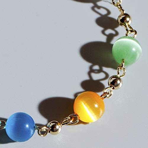 QKL CláSico Caramelo Opal Amarillo Pelo Cristal Cristal Pulsera Mujeres Transferir Pulsera De La Suerte