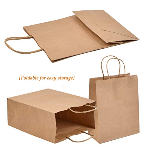 QLOUNI 20pcs Bolsas de Papel Kraft de Regalo para Envolver Pan Galletas, Té, Café,Aperitivos y Dulces de Panadería Ideal para Bolsas de Fiesta, Decoración de Pascua 27x11x21cm (Blanco)