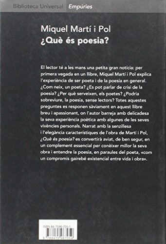 ¿Què és poesia? (BIBLIOTECA UNIVERSAL EMPURIES)