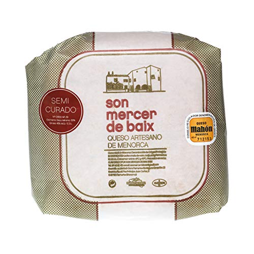 QUESO MAHÓN MENORCA SEMICURADO SON MERCER BAIX (SEMICURADO, PIEZA ENTERA 2,25 kg. aprox.)