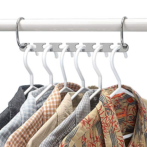 Queta Perchas para Ropa Perchas para Abrigos, Percha Mágica Metal Ropa Organizador Perchas de Acero Inoxidable para Colgar la Ropa, Ideal para Ahorrar Espacio (Juego de 6)