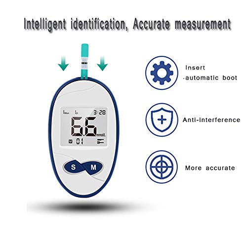 QYY Glucómetro Medical Diabetes, Prueba de glucosa Equipo médico Profesional para el hogar Modelo de medidor de glucosa en Sangre (sin Tiras reactivas ni Agujas)