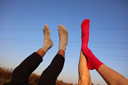 Rainbow Socks - Hombre Mujer Calcetines Colores de Algodón - 6 Pares - Naranja Rojo Amarillo Verde Mar Verde Fucsia - Talla 39-41