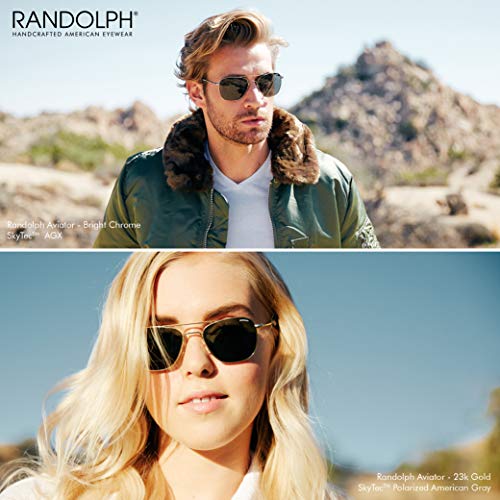 Randolph Classic Aviator Gafas de sol para hombre o mujer, color dorado, 100% UV