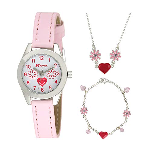 Ravel - Little Gems Reloj para niños de Cuarzo, Correa de plástico, Color Rosa