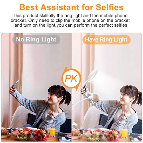 RE Aro de Luz led Anular 6 Pulgadas para Selfie, Anillo de luz de Mesa para maquillajes iluminacion fotografia Ring Light Flashes Macro y anulares Foco movil para Grabar Videos moviles Selfie