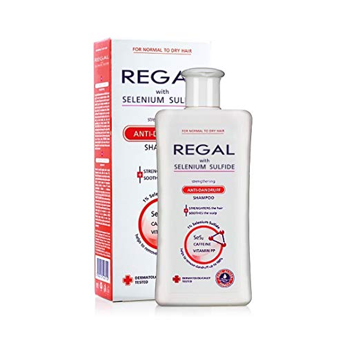 Regal Selenium Sulfide Champú anticaspa fortalecedor para el cabello seco, calma el cuero cabelludo y ayuda a eliminar la caspa hasta el 100%