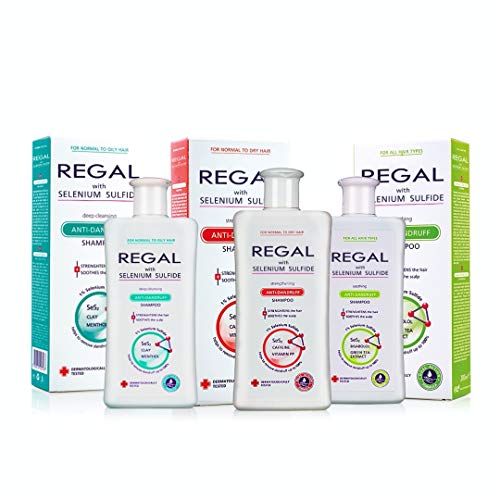 Regal Selenium Sulfide Champú anticaspa para el fortalecimiento del todo tipo de cabello - Calma el cuero cabelludo, fortalece el cabello, ayuda a eliminar la caspa 100%