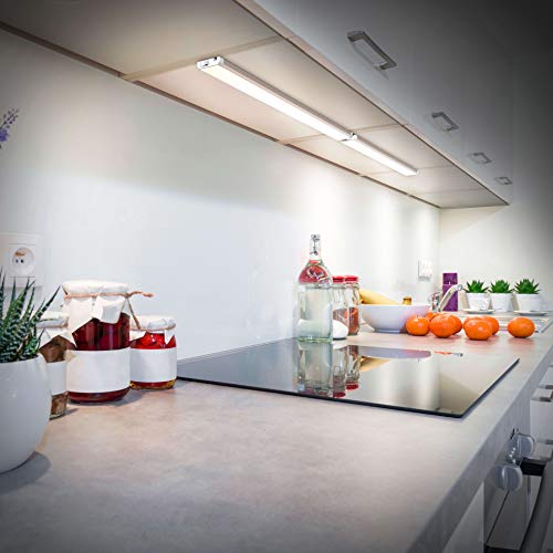 Regleta led 10W I Ecológico I Montaje fácil I blanca cálida 3000K 1100lm I carcasa de aluminio duradera I Iluminación bajo mueble, Tubo fluorescente, Luz Mueble Cocina