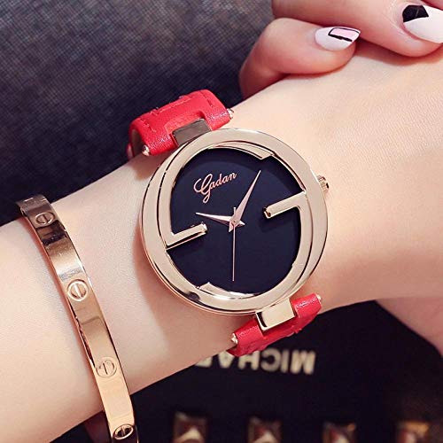 Reloj De Cuarzo Reloj Correa Femenina Tendencia De Moda Simple Dial Grande Reloj Femenino Impermeable Atmósfera Salvaje Reloj De Moda Oro Rosa Banda