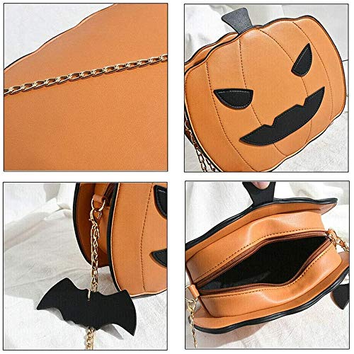 REMIFA Bolso de Mensajero para Mujer de Halloween Bolso de Calabaza Bolso de Caramelo Bolso de Hombro pequeño Diablo (1 Pieza Marrón)