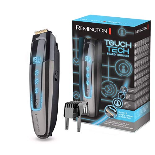 Remington MB4700 TouchTech – Barbero, Cuchillas de Titanio, Inalámbrico, 175 Ajustes, Lavable, Litio, Detección del Nivel de Vello Facial, Negro