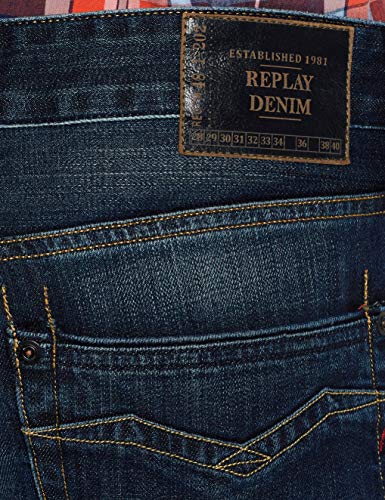 Replay MA955 Newbill, Vaqueros straight Hombre, Azul (Blau 007), W30/L34