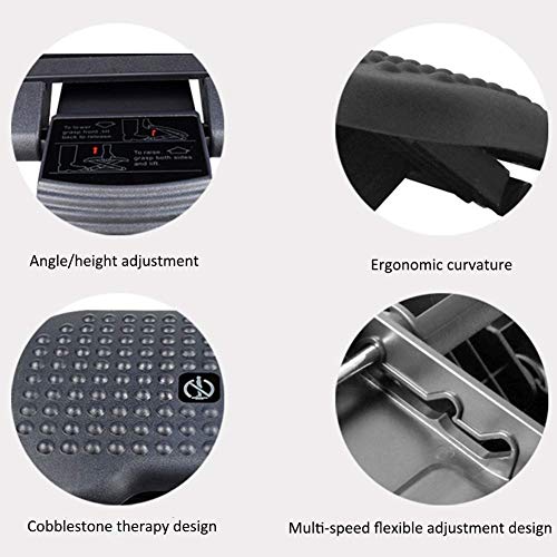 Reposapiés debajo del escritorio - Ajustable con el resto del pie Masaje de la textura y el rodillo, Reposapiés ergonómico Altura Posición, 15 grados de ajuste de inclinación angular for el hogar, ofi
