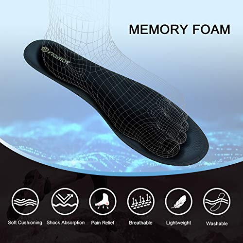 riemot Plantillas Memory Foam para Zapatos de Hombre y Mujer, Plantillas para Zapatillas Botas, Cómodas y Amortiguación para Trabajo, Deportes, Caminar, Senderismo Azul Armada 44 EU