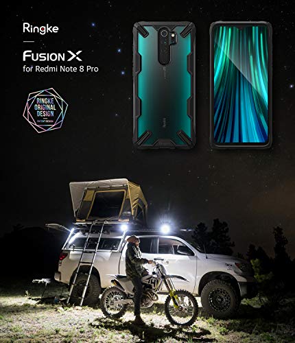 Ringke Fusion-X Diseñado para Funda Xiaomi Redmi Note 8 Pro, Transparente al Dorso Carcasa Redmi Note 8 Pro 6.53" Protección Resistente Impactos TPU + PC Funda para Redmi Note 8 Pro - Turquoise Green